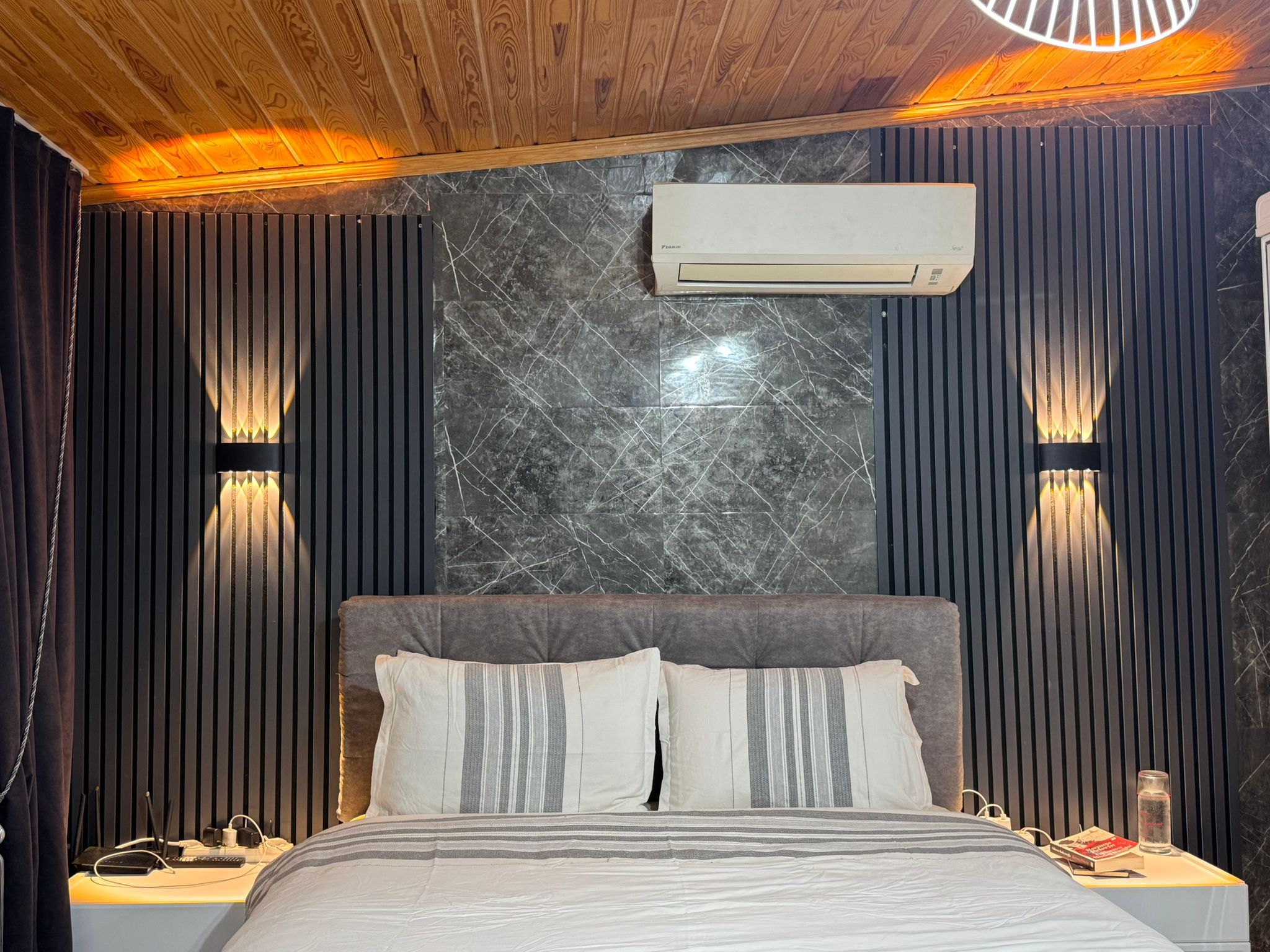PVC Kaplı Akustik Panel Antrasit 275x100cm - Görsel 2